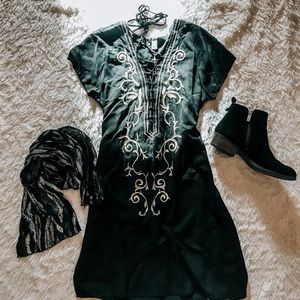 Embroidered Black Dress (tags on!)